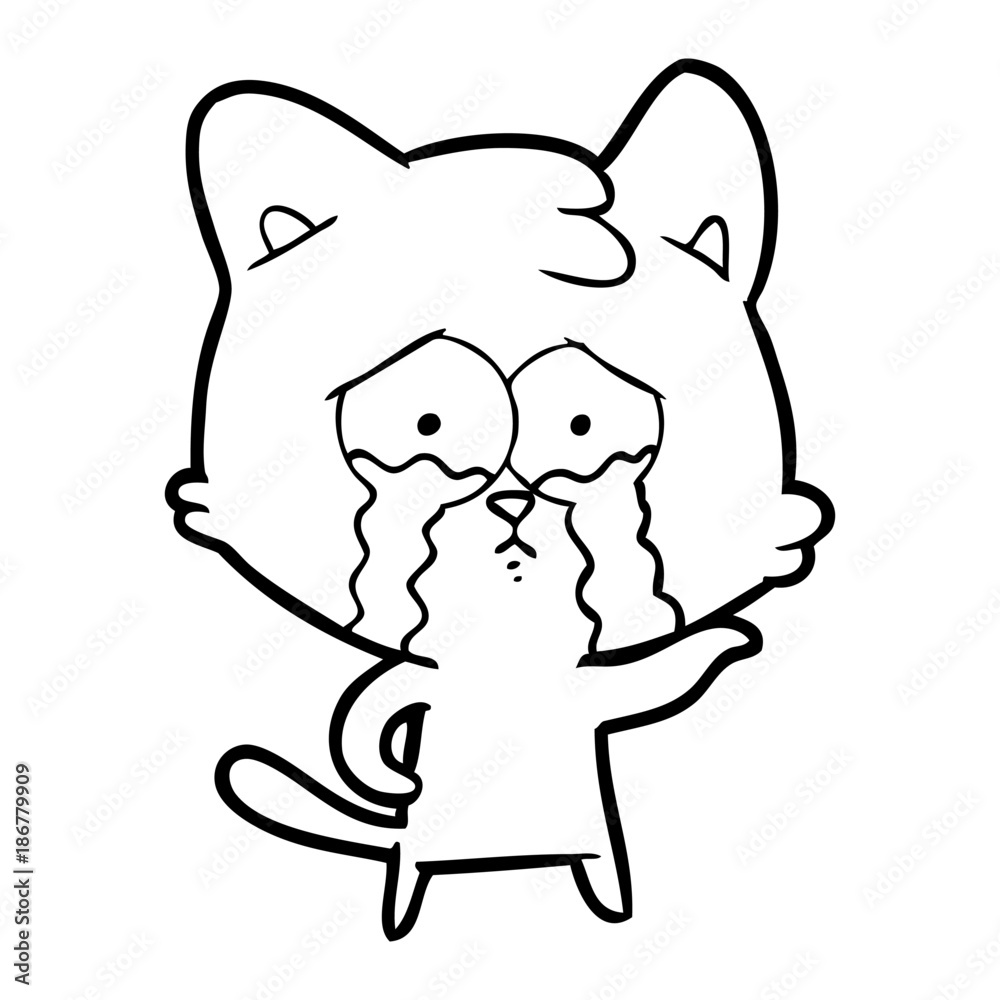 cartoon crying cat