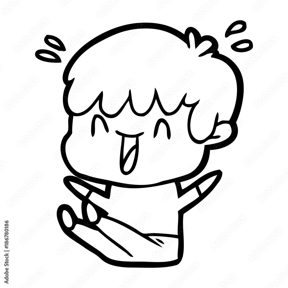 Obraz premium cartoon laughing boy