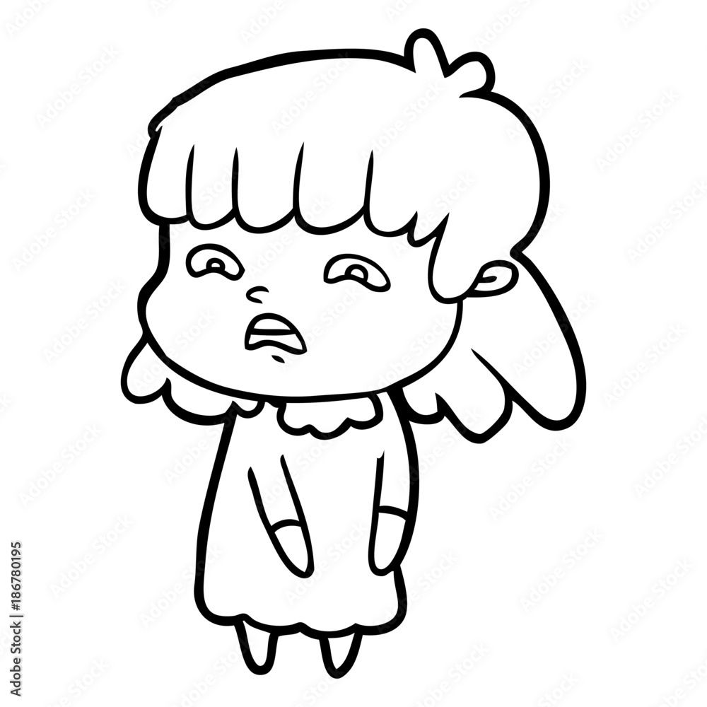 cartoon worried woman cartoon worried woman