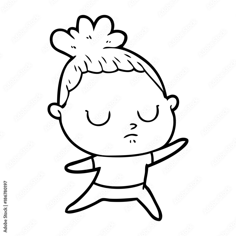 cartoon calm woman cartoon calm woman
