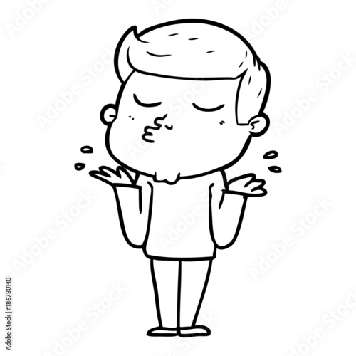 cartoon model guy pouting