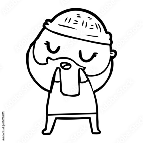 cute cartoon man with beard