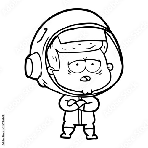 cartoon tired astronaut