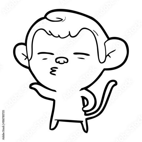 cartoon suspicious monkey