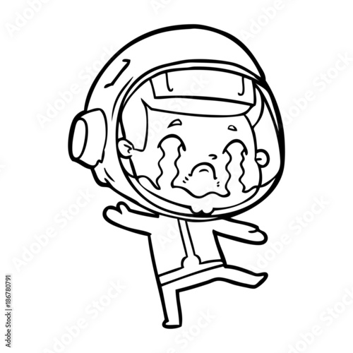 cartoon crying astronaut