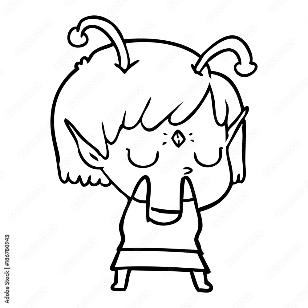 Fototapeta premium cartoon alien girl