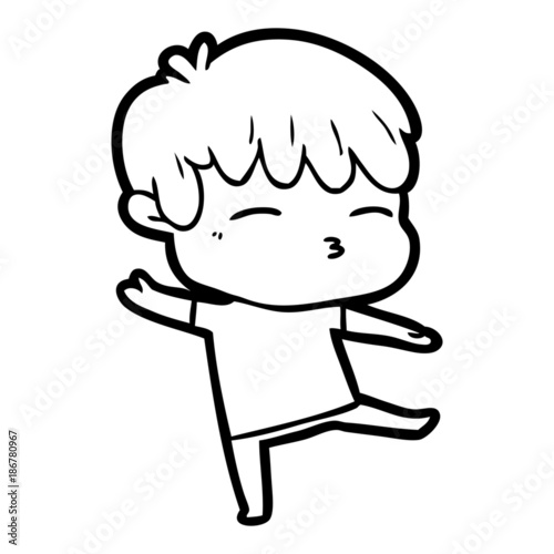 cartoon curious boy