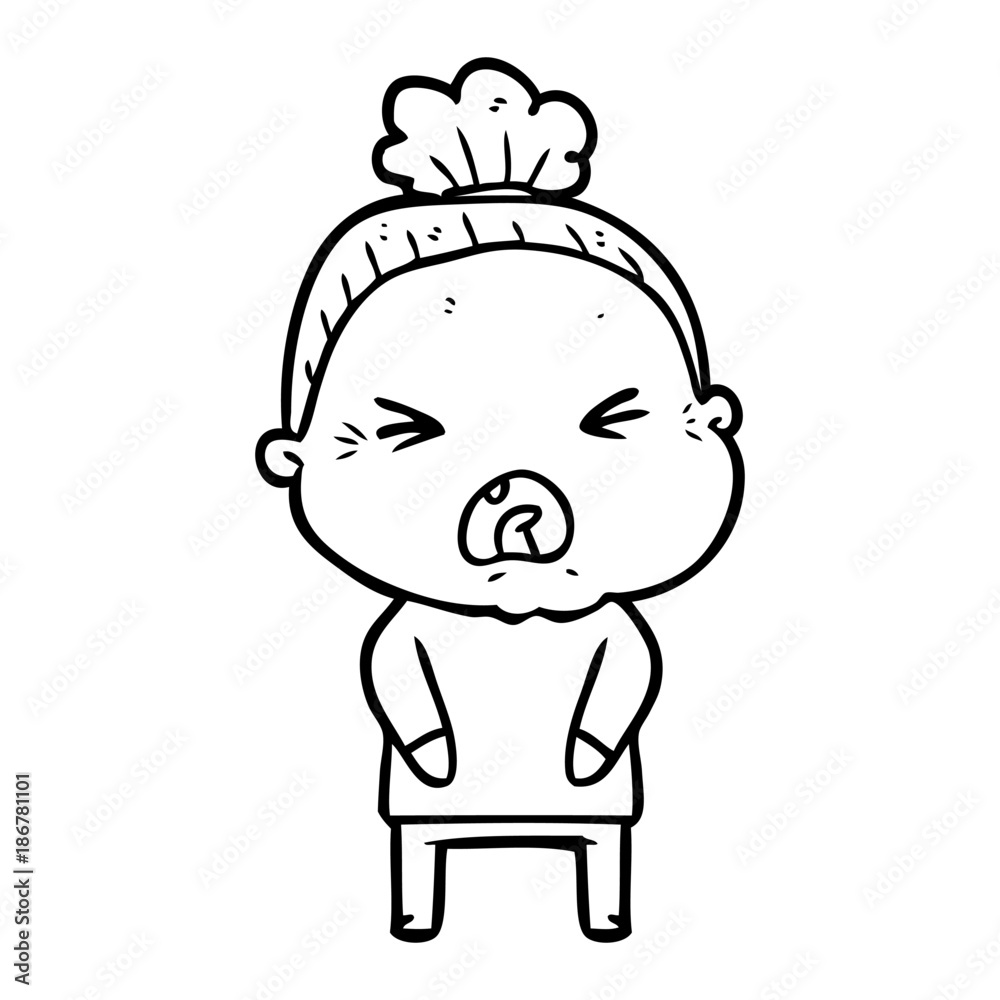 cartoon angry old woman cartoon angry old woman