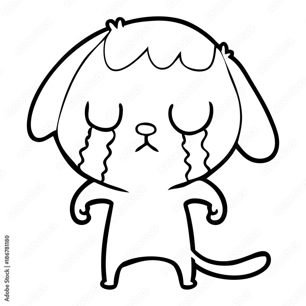 cute cartoon dog crying cute cartoon dog crying