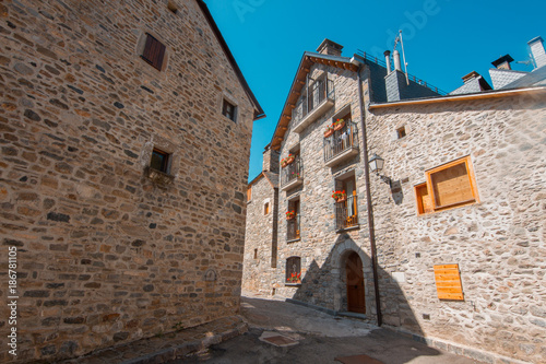 village houses Sallent de Gallego in Huesca Spain