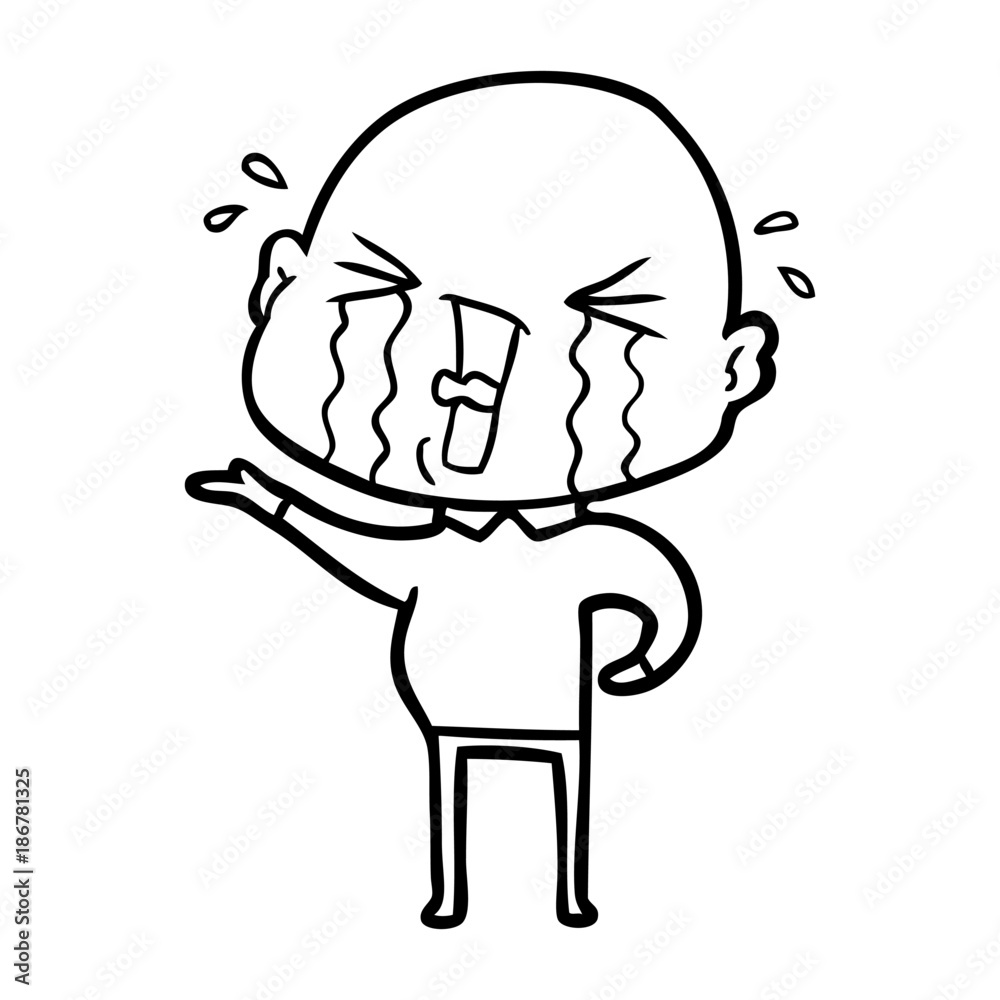 cartoon crying bald man cartoon crying bald man