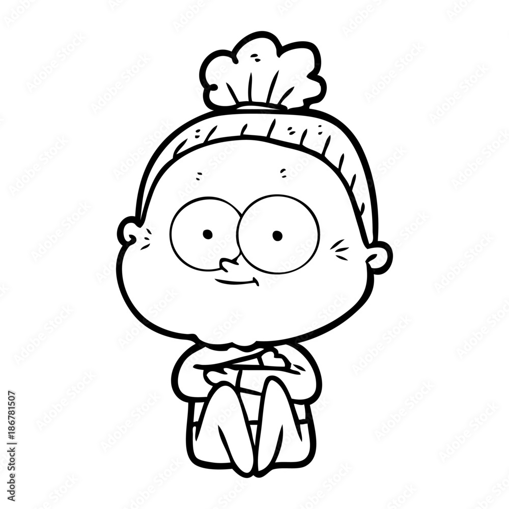 cartoon happy old woman cartoon happy old woman