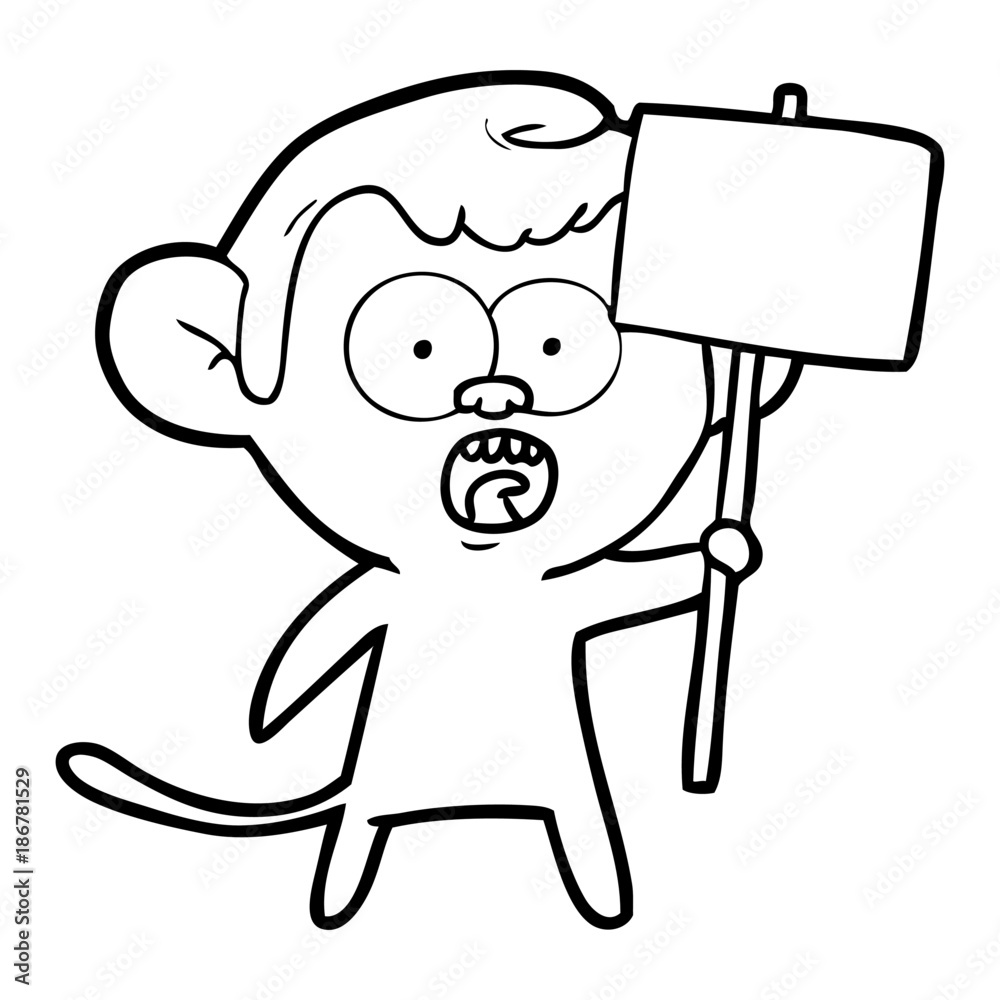 Obraz premium cartoon shocked monkey