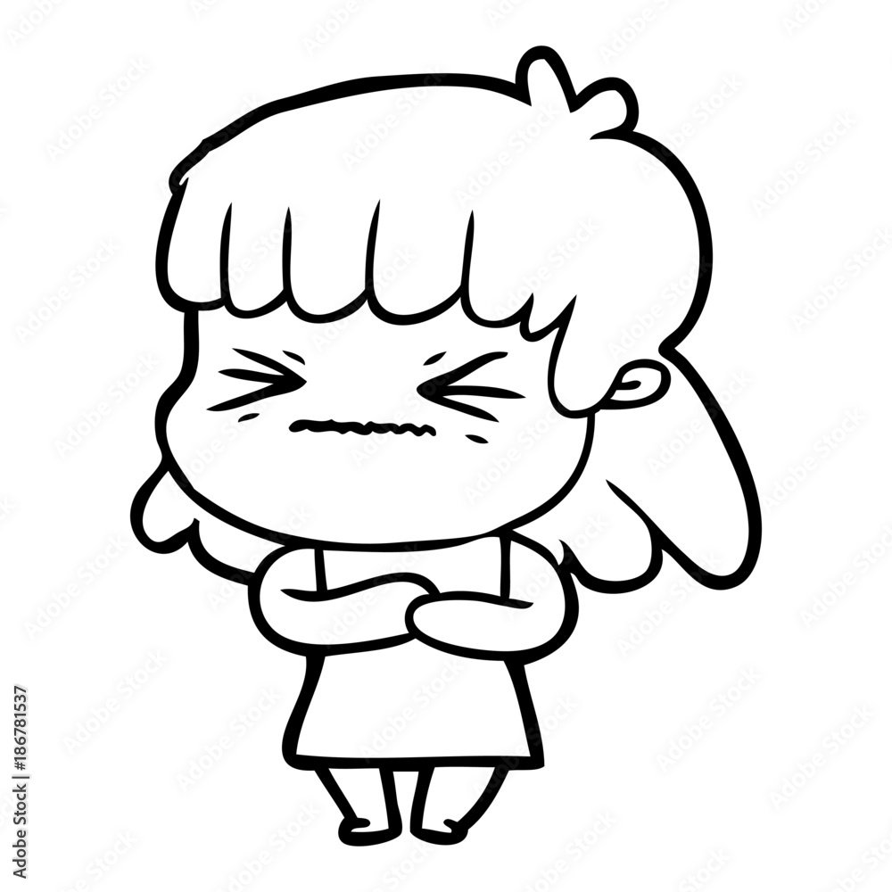Obraz premium cartoon angry girl