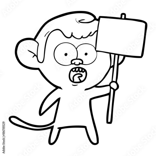 cartoon shocked monkey