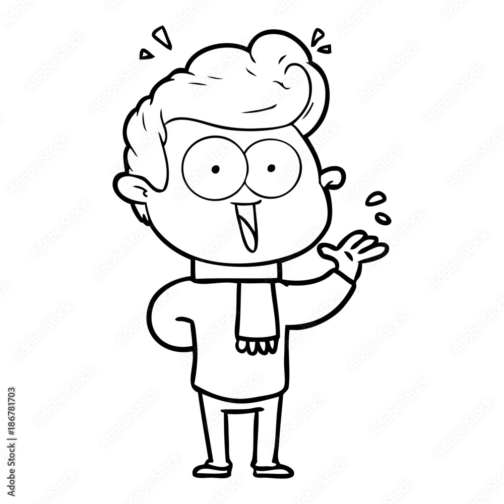 cartoon excited man cartoon excited man