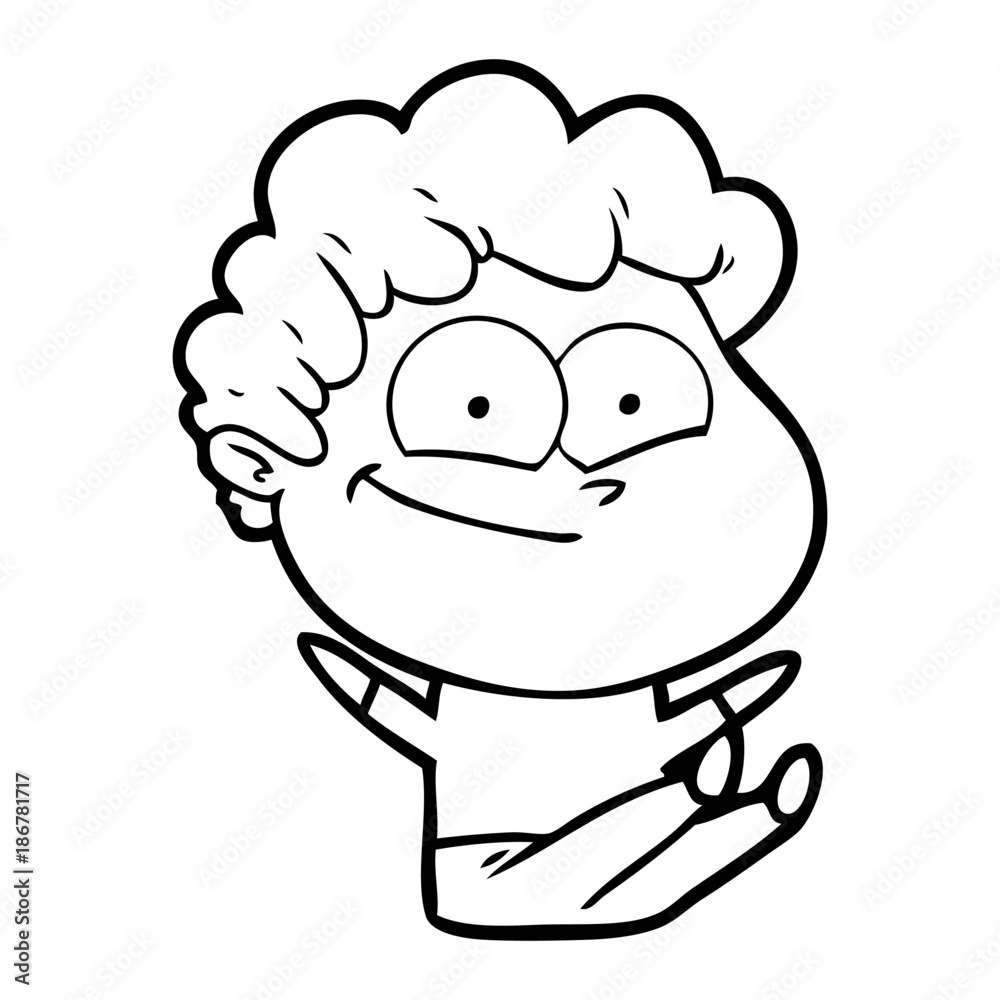 cartoon happy man
