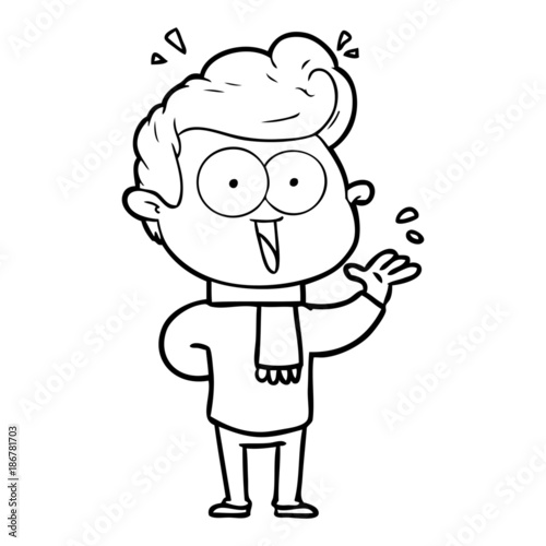 cartoon excited man