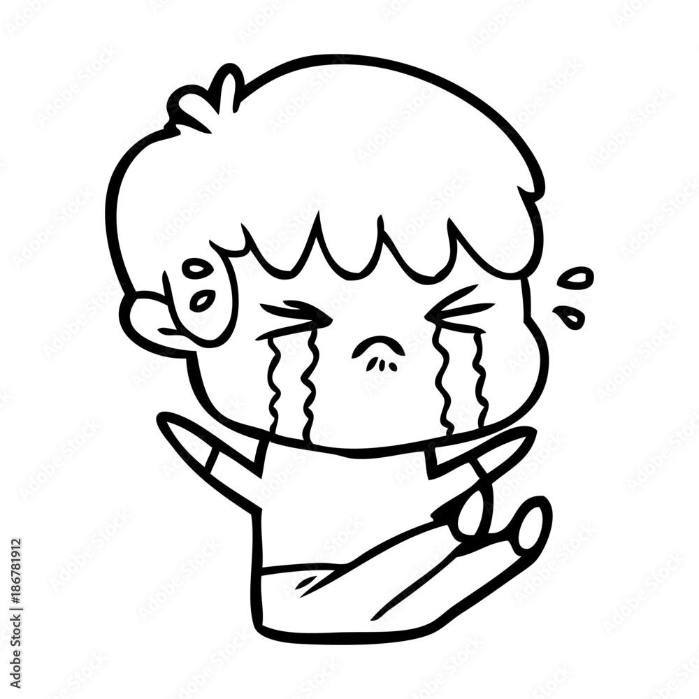 cartoon boy crying