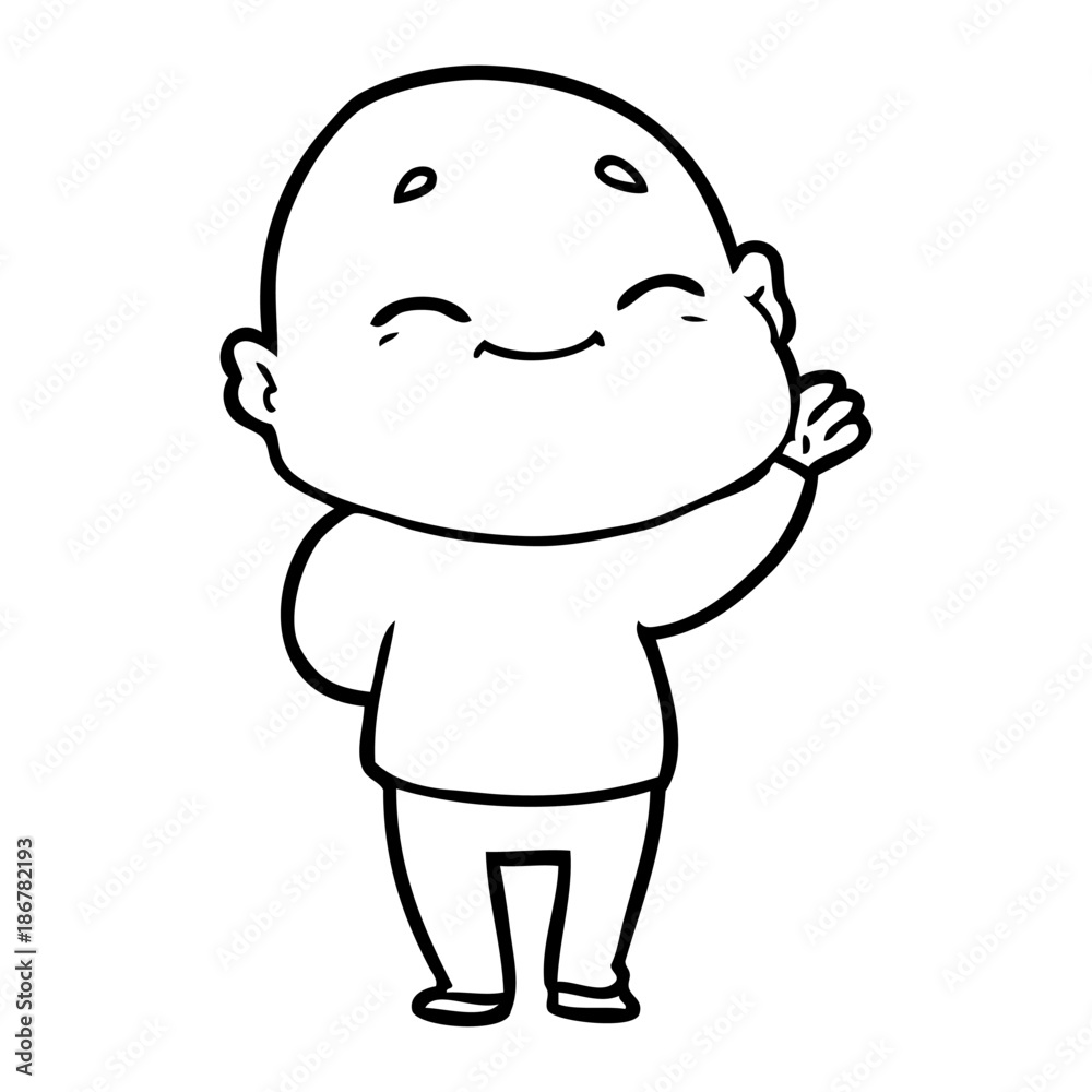 cartoon happy bald man cartoon happy bald man
