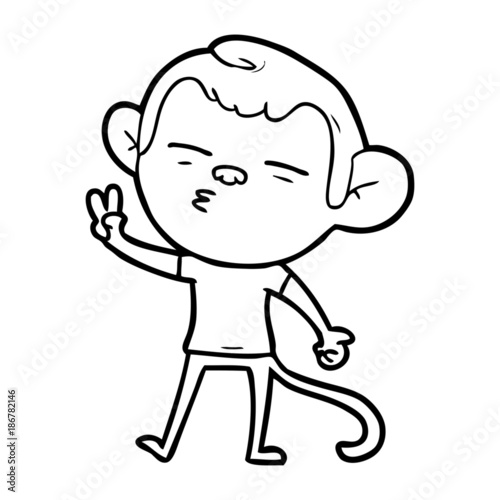 cartoon suspicious monkey