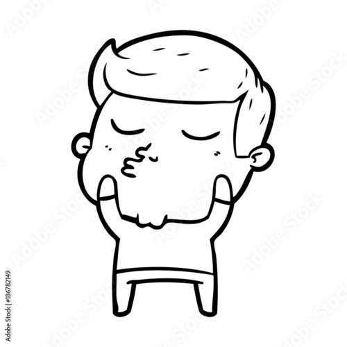 cartoon model guy pouting