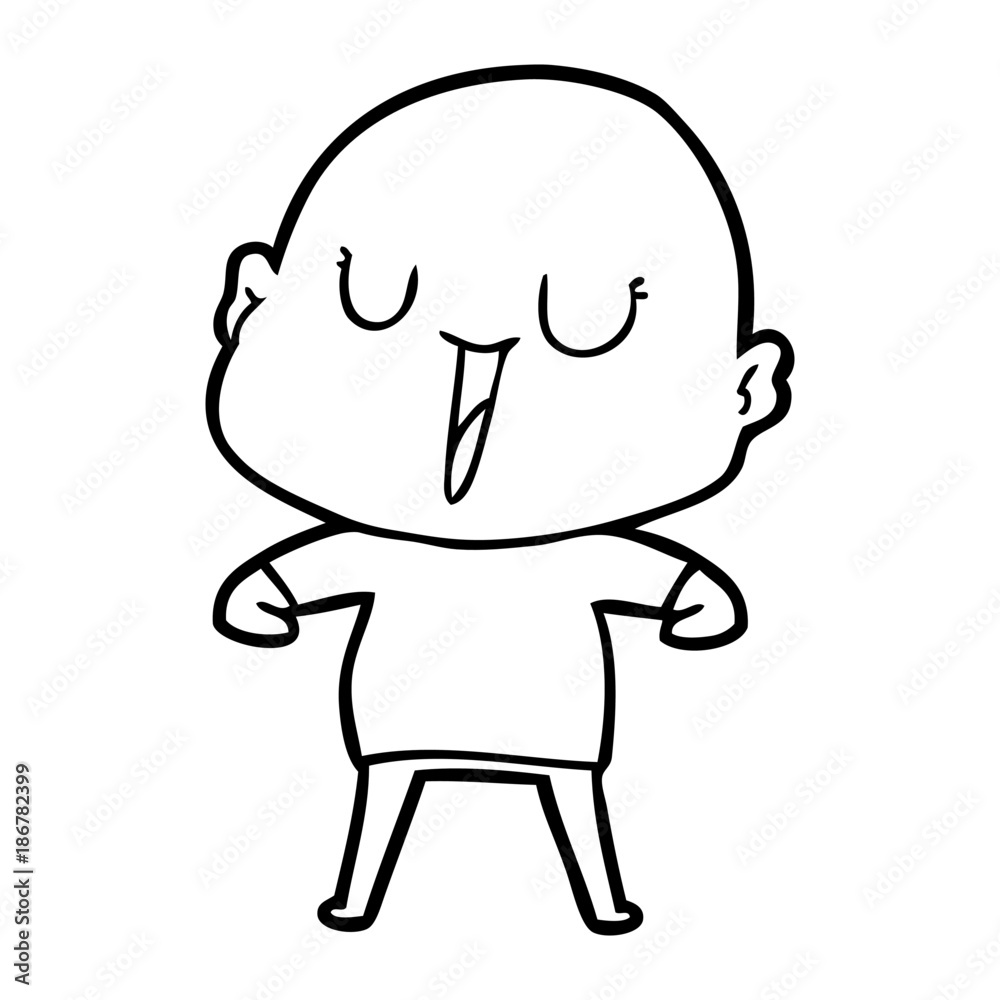 happy cartoon bald man happy cartoon bald man