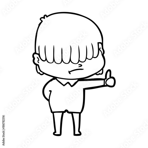 cartoon boy with untidy hair