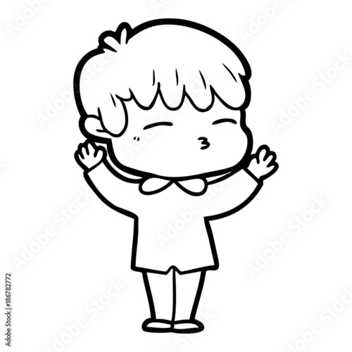 cartoon curious boy