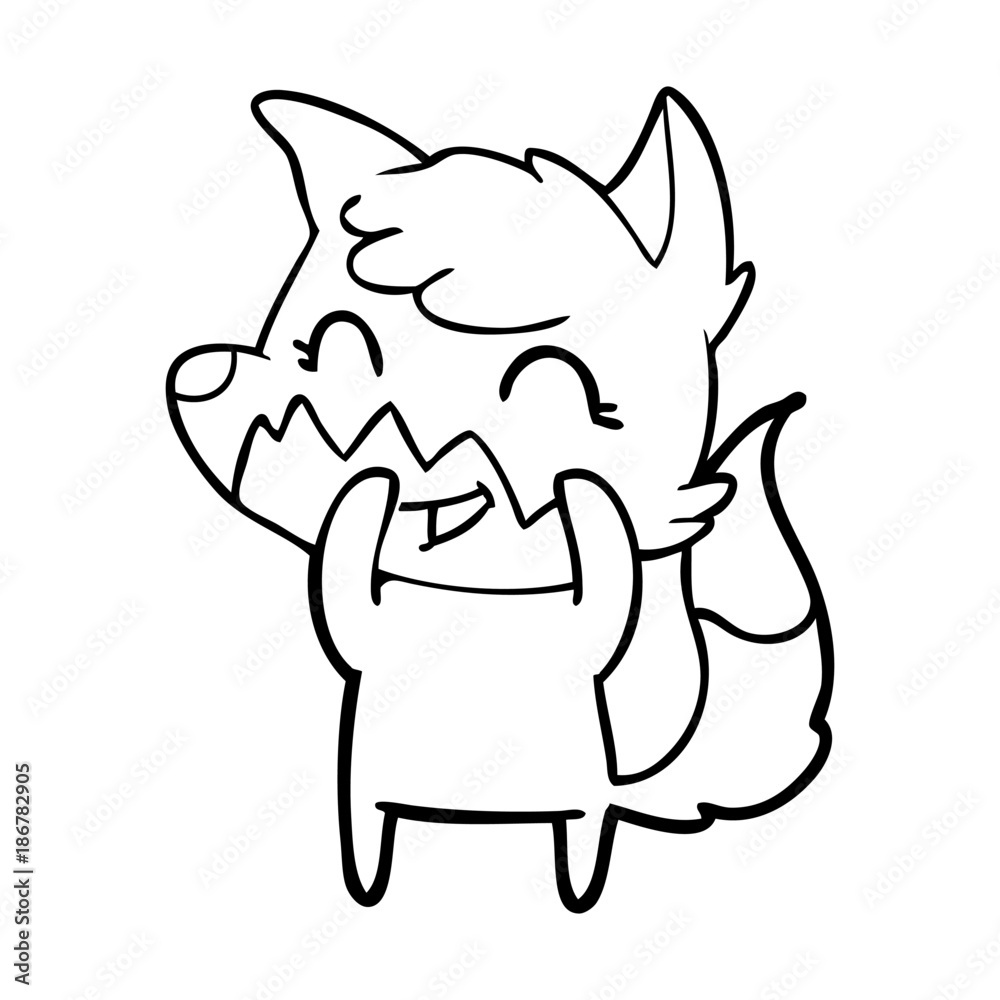 happy cartoon fox