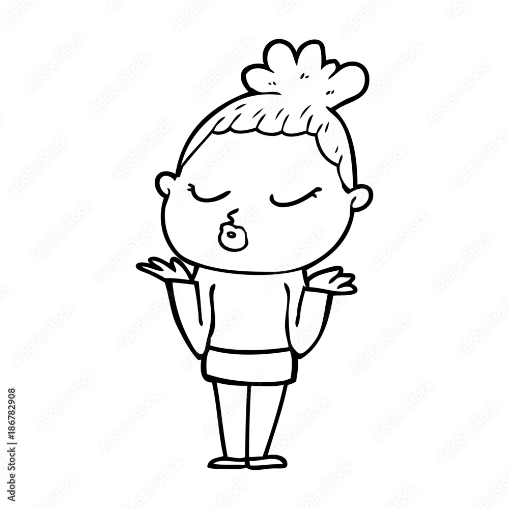 cartoon calm woman cartoon calm woman