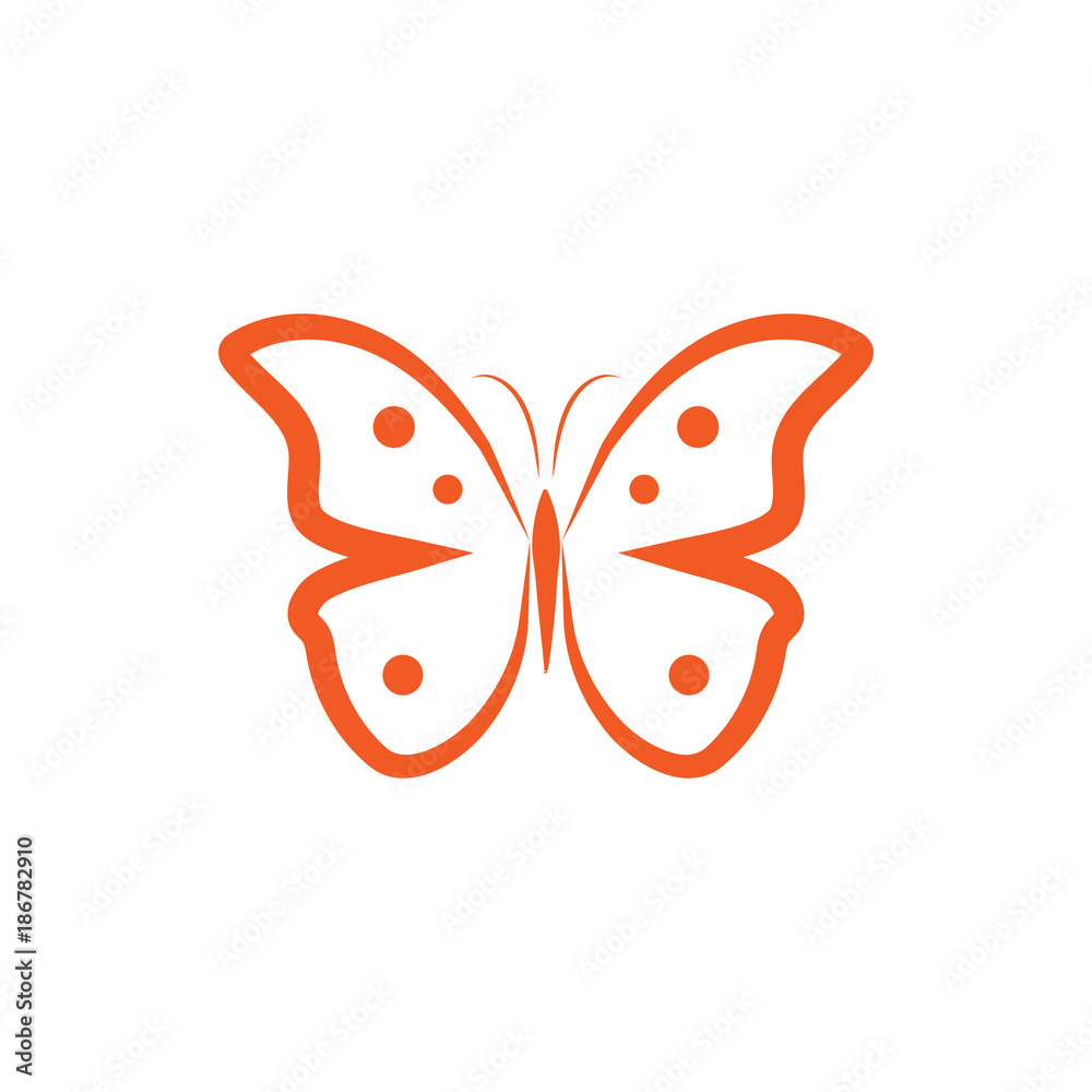 Abstract orange butterfly logo concept