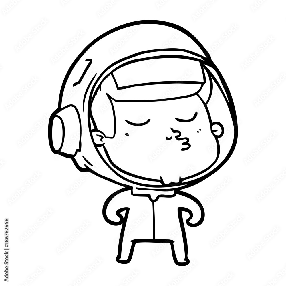 cartoon confident astronaut