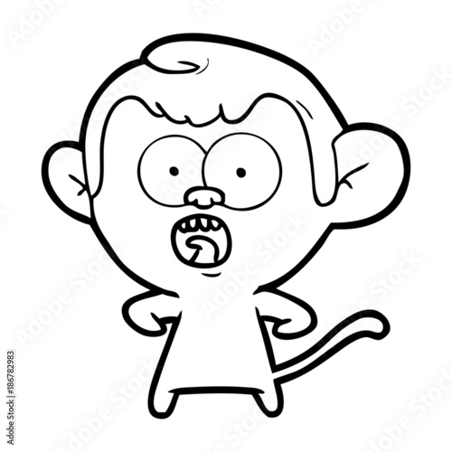 cartoon shocked monkey