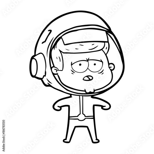 cartoon tired astronaut