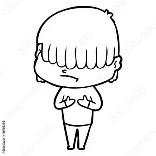 cartoon boy with untidy hair