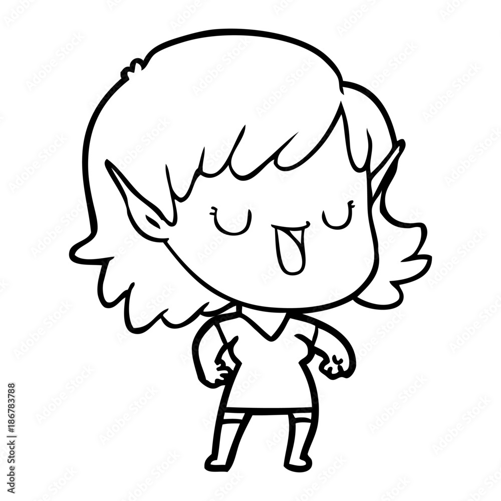 Fototapeta premium cartoon elf girl
