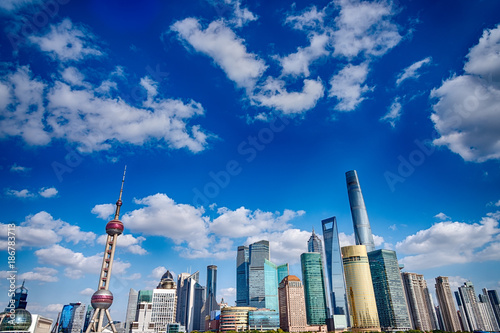 HDR Image of Shanghai Skyscrapers at daytime photo