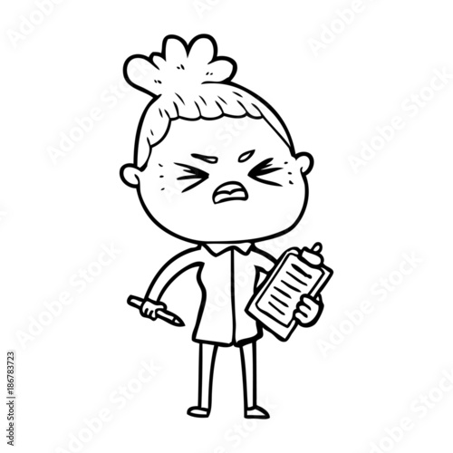 cartoon angry woman