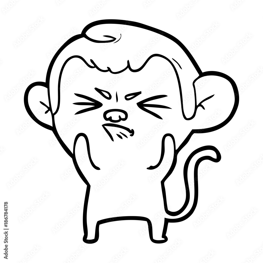Fototapeta premium cartoon annoyed monkey