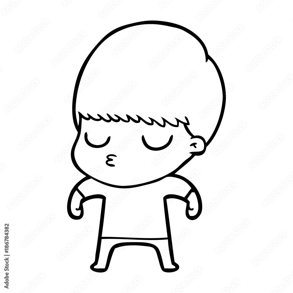 cartoon calm boy cartoon calm boy