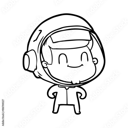 happy cartoon astronaut man