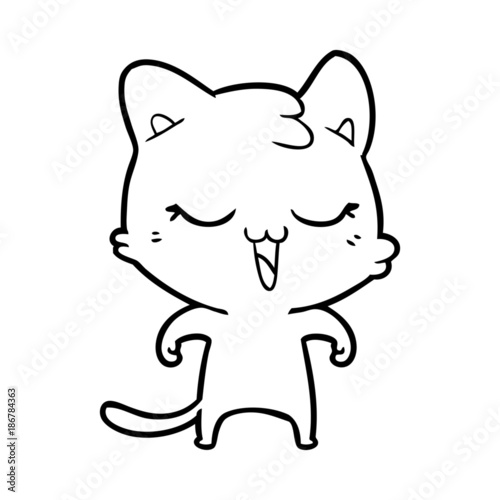 happy cartoon cat