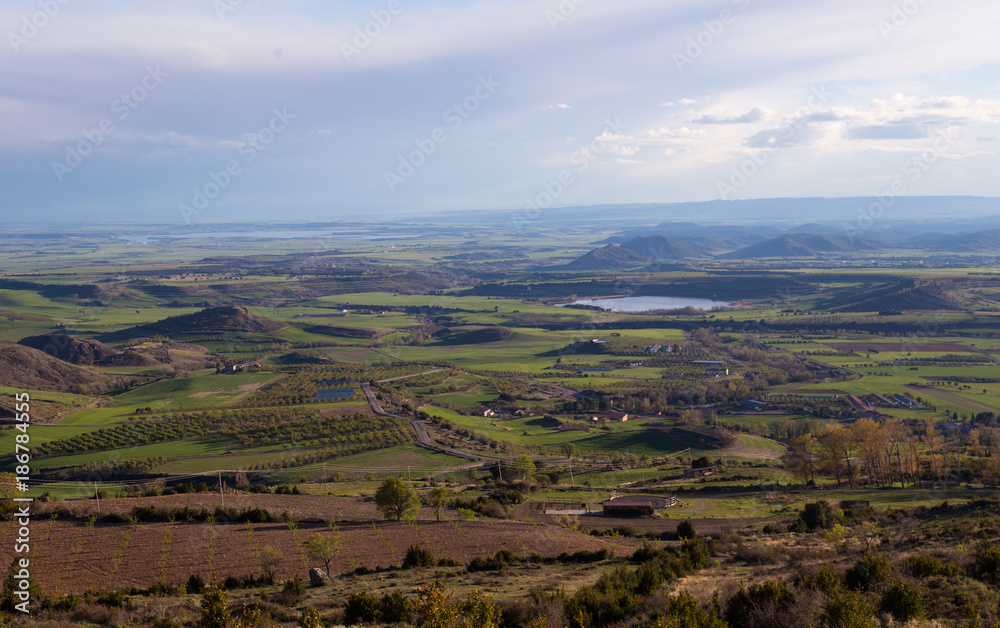 Panoramic city of huesca in La Hoya de Huesca, is an Aragonese region, Spain