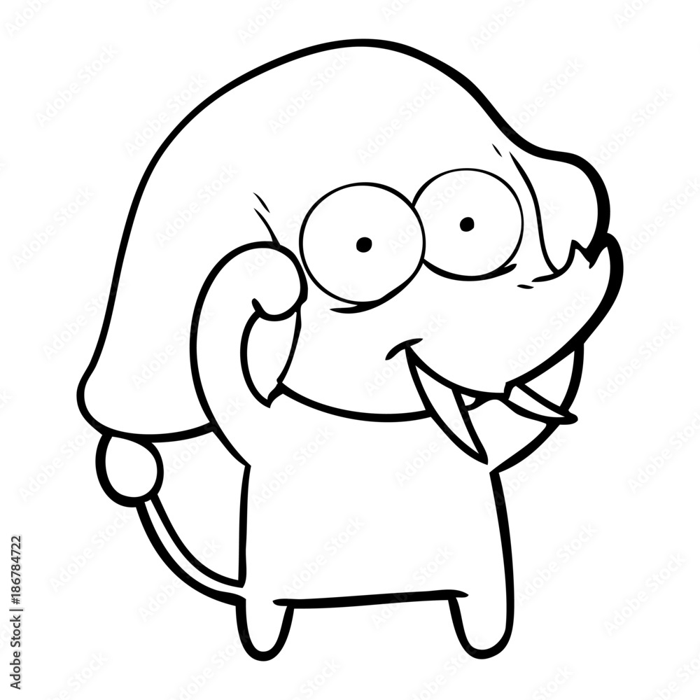 Obraz premium happy cartoon elephant