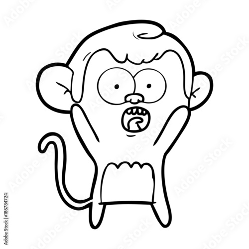 cartoon shocked monkey