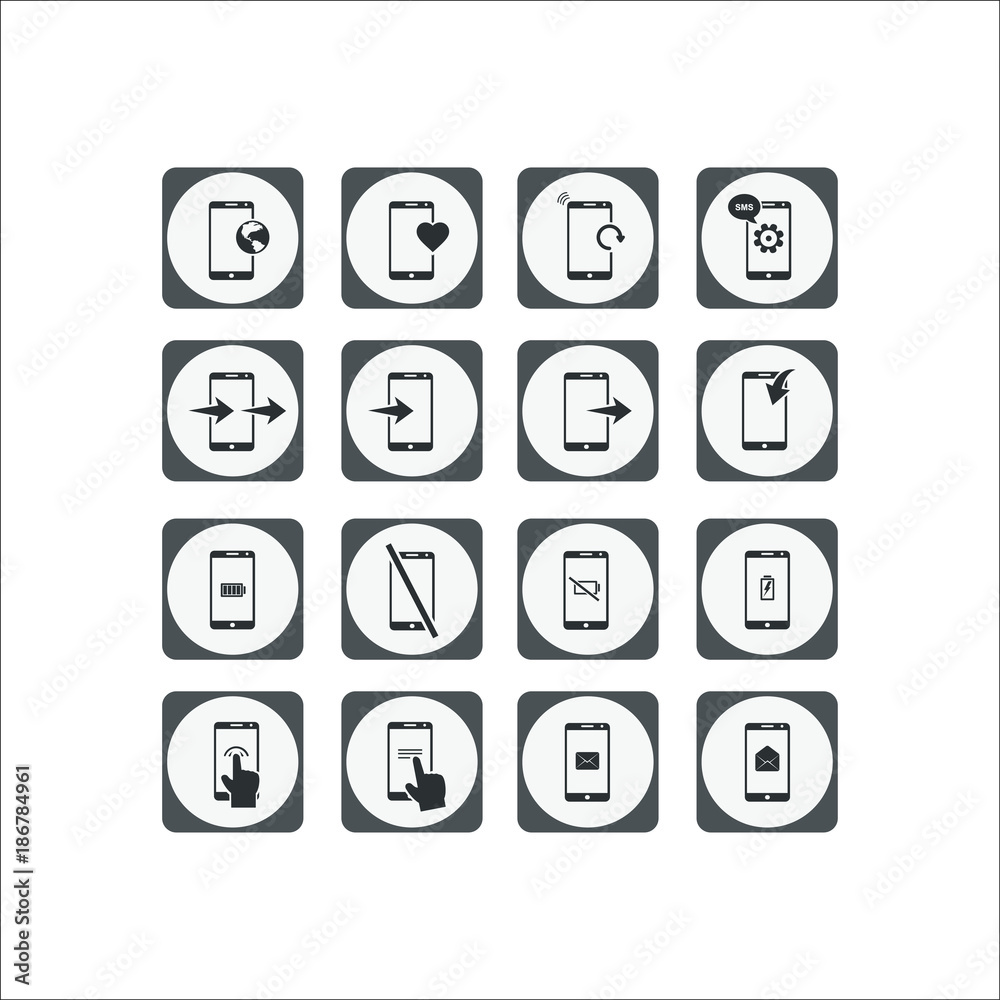 Phone icon. Flat icon set Phone icon. Flat icon set