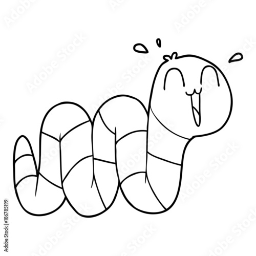 cartoon nervous worm