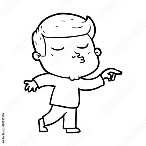 cartoon model guy pouting