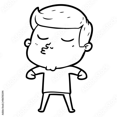 cartoon model guy pouting